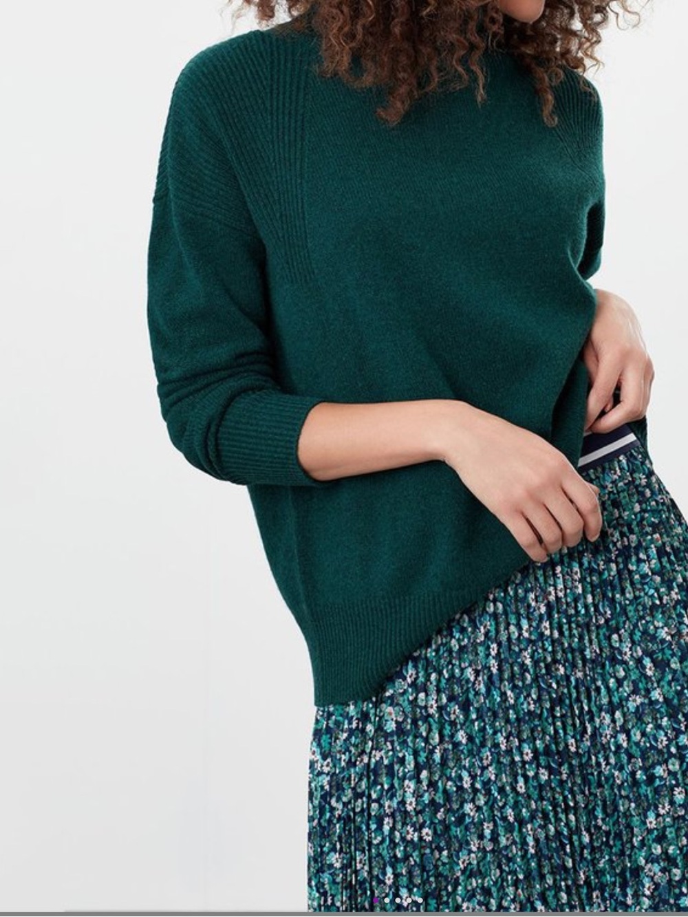 Joules Dark Green Halston Heritage Wool Cashmere Blend Sweater